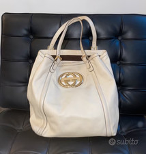 borsa gucci bianca in pelle